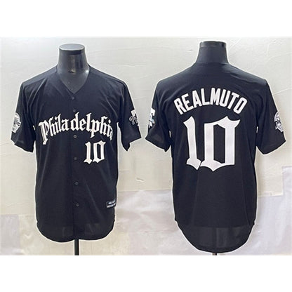 Philadelphia Phillies #10 J.T. Realmuto Black MIKSHPS Gothic Vapor Limited Stitched Jersey
