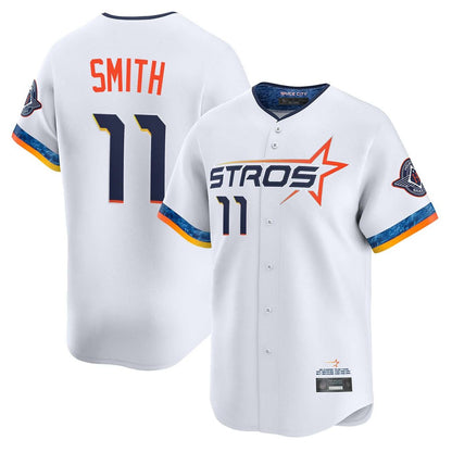 Houston Astros #11 Cam Smith Player White MIKSHPS City Connect Limited Home Stitched Jerseys