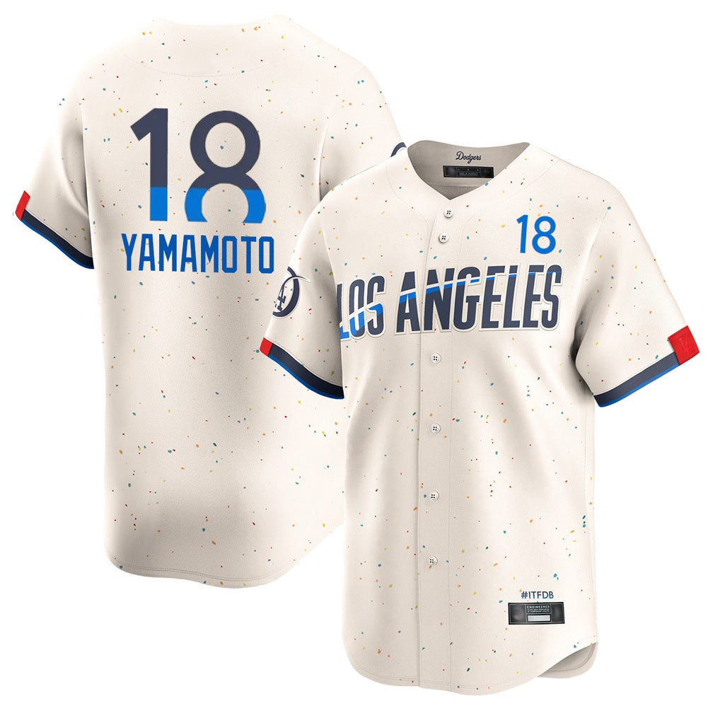 Los Angeles Dodgers #18 Yoshinobu Yamamoto Player Cream MIKSHPS City Connect Limited Home Stitched Jerseys