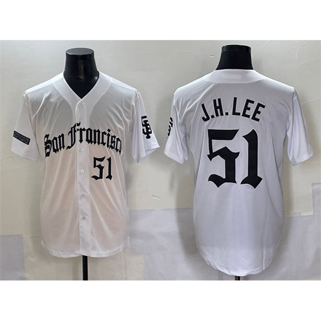 San Francisco Giants #51 Jung Hoo Lee White MIKSHPS 'Gothic Fog Edition' Vapor Premier Limited Stitched Jersey
