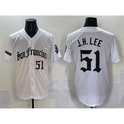 San Francisco Giants #51 Jung Hoo Lee White MIKSHPS 'Gothic Fog Edition' Vapor Premier Limited Stitched Jersey