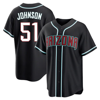 Arizona Diamondbacks #51 Randy Johnson Player Black MIKSHPS Home Game Stitched Jerseys