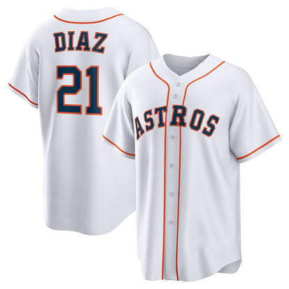 Houston Astros #21 Yainer Diaz White MIKSHPS Home Replica Jersey