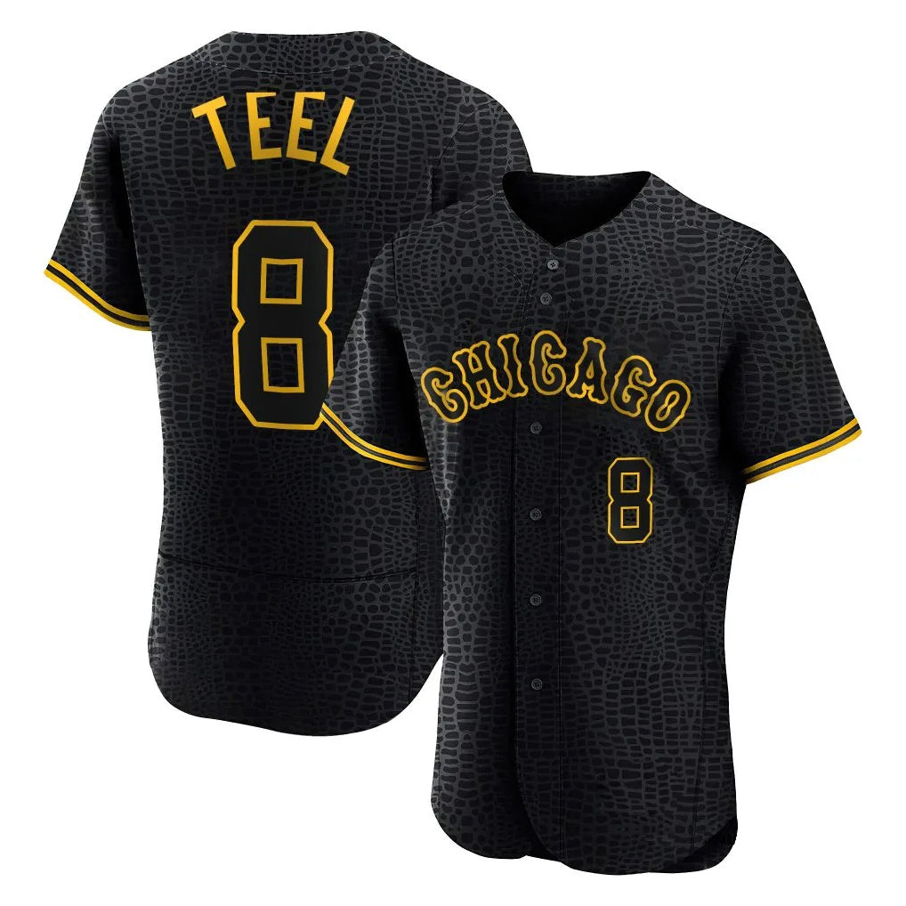 Chicago White Sox #8 Kyle Teel Player Black MIKSHPS Snake Skin City Limited Elite Home Stitched Jerseys