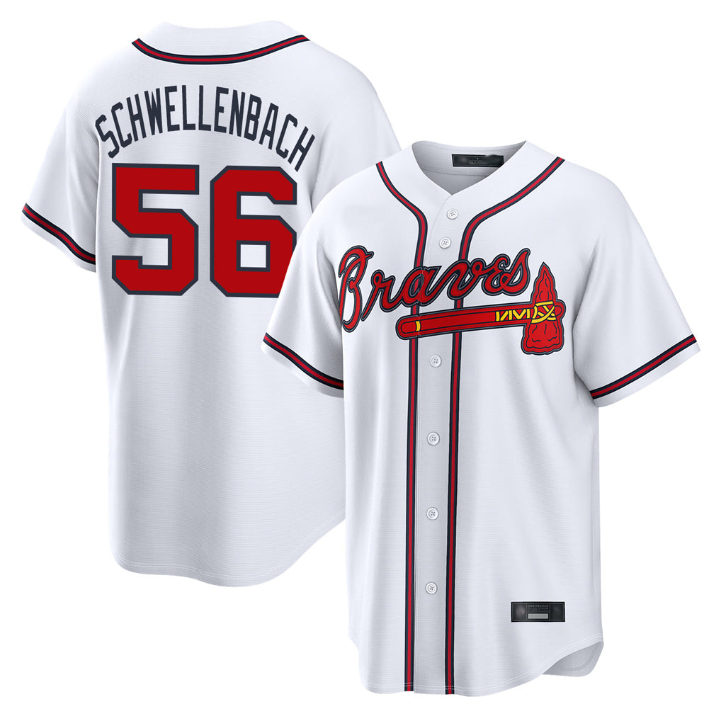 Atlanta Braves #56 Spencer Schwellenbach Player White MIKSHPS Home Game Stitched Jerseys