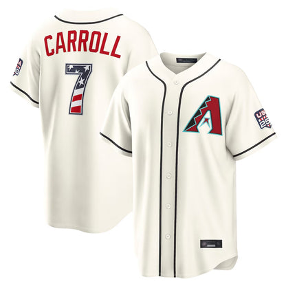 Arizona Diamondbacks #7 Corbin Carroll Player Cream MIKSHPS USA 250 Fourth of July Home Game Stitched Jerseys