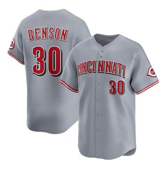 Cincinnati Reds #30 Will Benson Gray MIKSHPS Road Limited Stitched Jersey