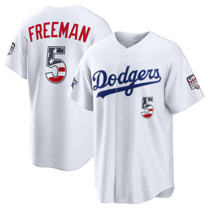 Los Angeles Dodgers #5 Freddie Freeman 2026 All-Star Edition Stars & Stripes White MIKSHPS Stadium Jersey