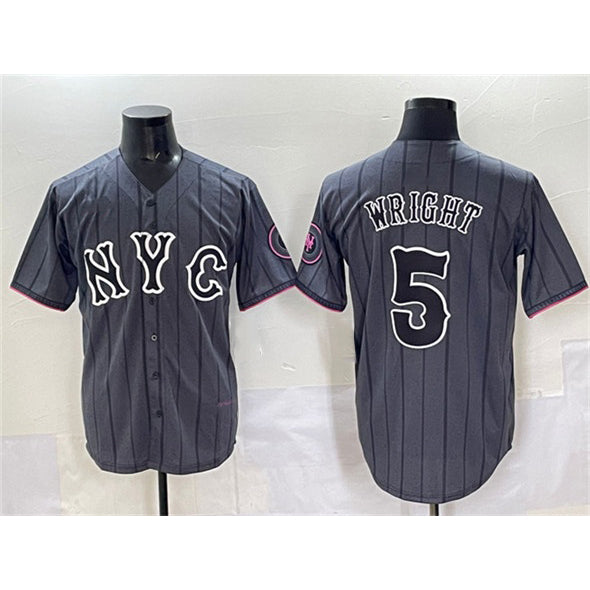 New York Mets #5 David Wright Navy MIKSHPS City Connect Stitched Jersey