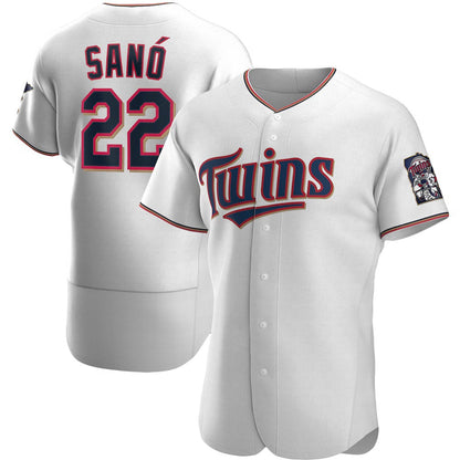 Minnesota Twins #22 Miguel Sano White MIKSHPS Home Authentic Player Jersey