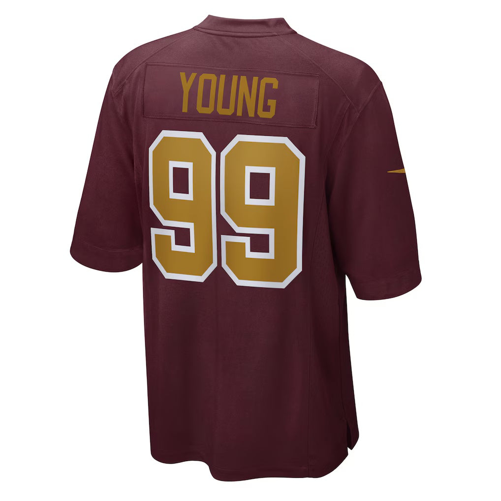 W.Football Team #99 Chase Young Burgundy MIKSHPS Alternate Game Jersey