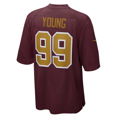 W.Football Team #99 Chase Young Burgundy MIKSHPS Alternate Game Jersey