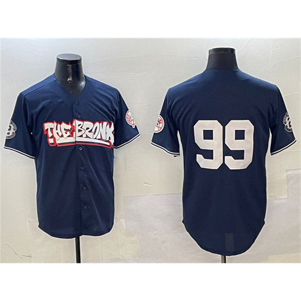 New York Yankees #99 Aaron Judge Navy MIKSHPS Bronx Graffiti Vapor Limited Stitched Jersey