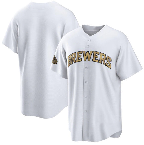 Milwaukee Brewers Blank White MIKSHPS 2022 All-Star Cool Base Stitched Jersey
