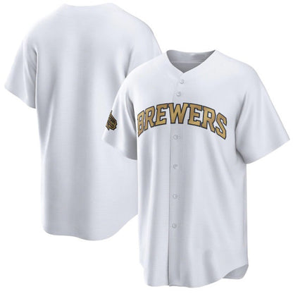 Milwaukee Brewers Blank White MIKSHPS 2022 All-Star Cool Base Stitched Jersey