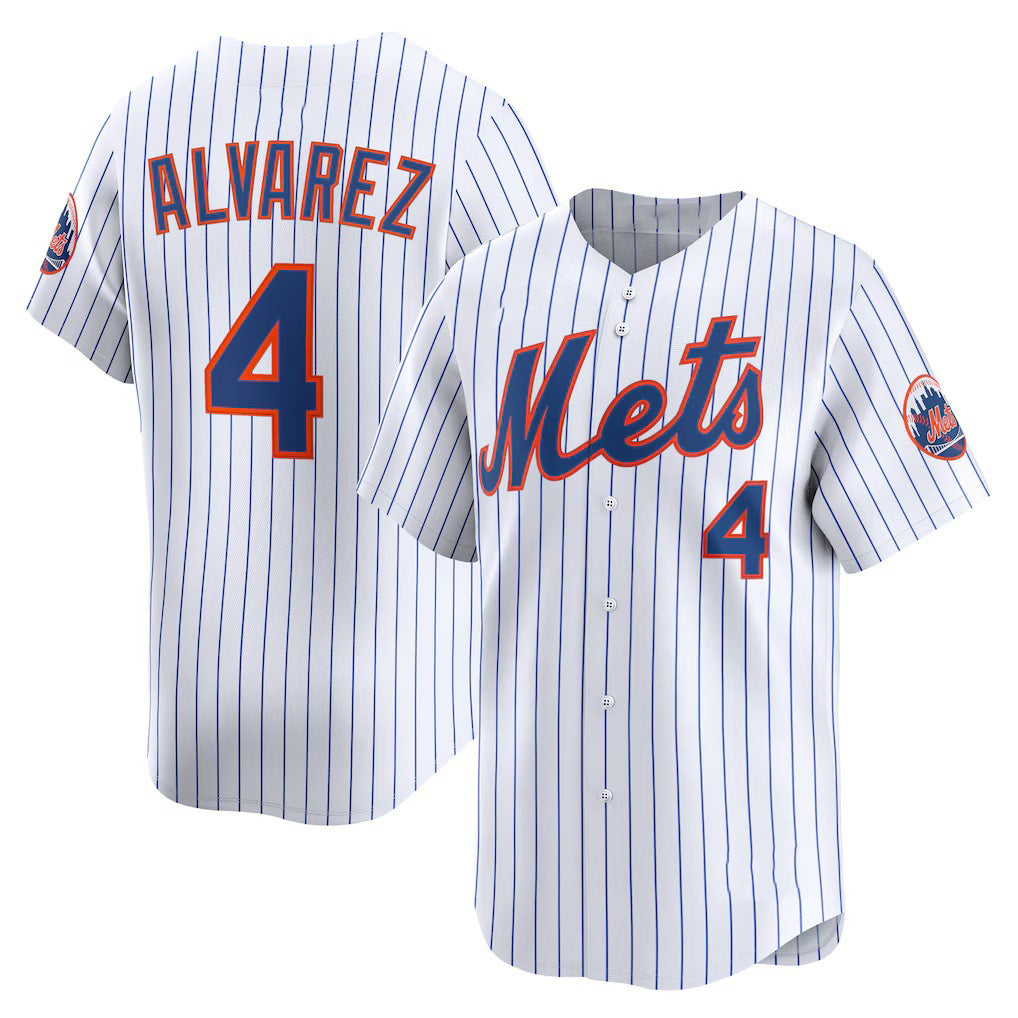 New York Mets #4 Francisco Alvarez White MIKSHPS Home Limited Player Jersey