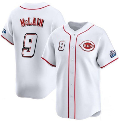 Cincinnati Reds #9 Matt McLain White MIKSHPS 2025 Speedway Classic Home Limited Stitched Jersey