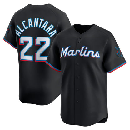 Miami Marlins #22 Sandy Alcantara Black MIKSHPS Alternate Limited Player Jersey