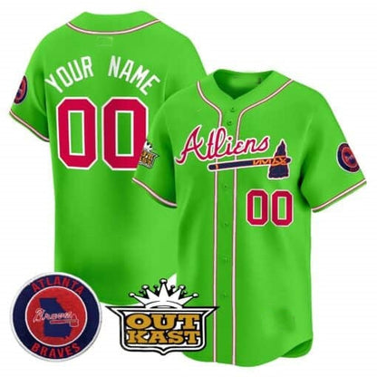 Custom Atlanta Braves Atliens Vapor Premier Limited Jersey ¨CGreen MIKSHPS