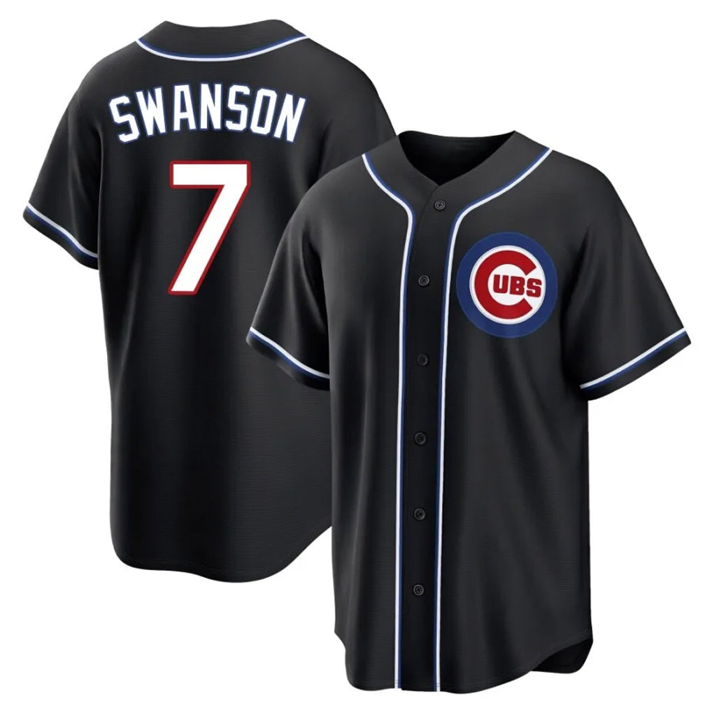 Chicago Cubs #7 Dansby Swanson Player Black MIKSHPS Fashion Out Game Stitched Jerseys