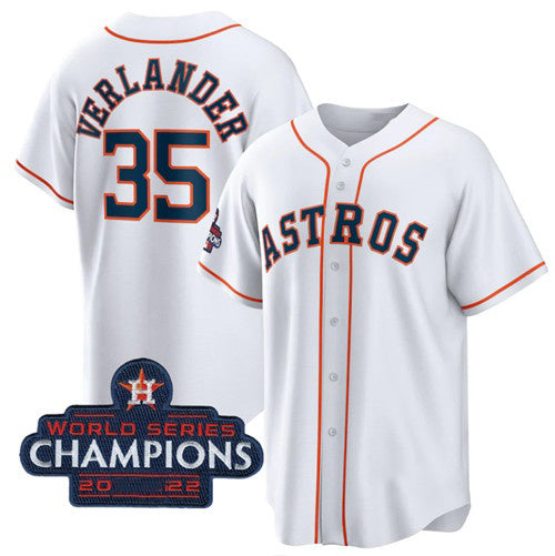 Houston Astros #35 Justin Verlander White MIKSHPS 2022 World Series Champions Home Stitched Jersey