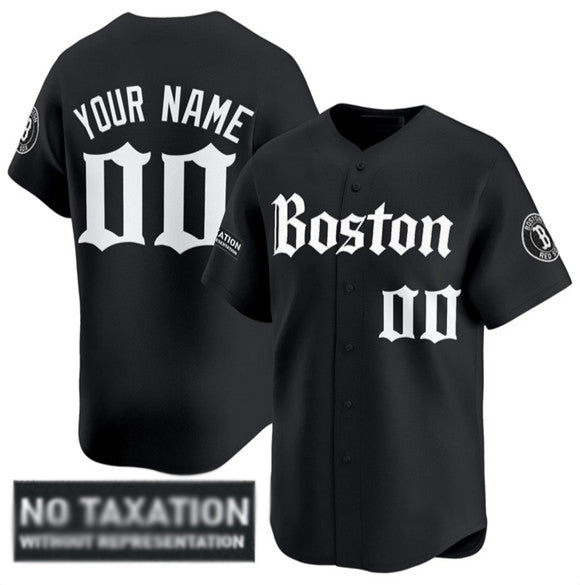 Custom Boston Red Sox ACTIVE PLAYER Black MIKSHPS 'Retro Newspaper Edition' Vapor Premier Limited Stitched Jersey