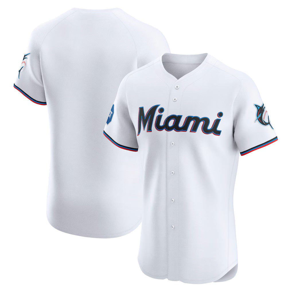 Miami Marlins White MIKSHPS Home Elite Jersey