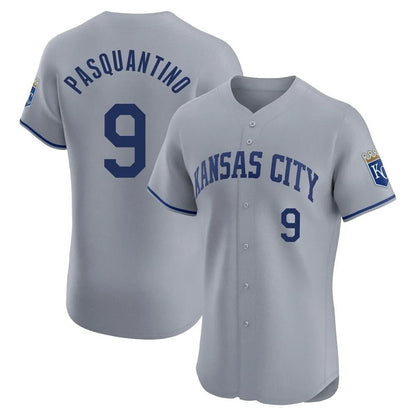Kansas City Royals #9 Vinnie Pasquantino Player Gray MIKSHPS Limited Elite Home Stitched Jerseys
