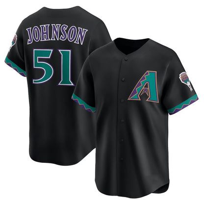 Arizona Diamondbacks #51 Randy Johnson Black MIKSHPS Throwback Cooperstown Collection Limited Jersey