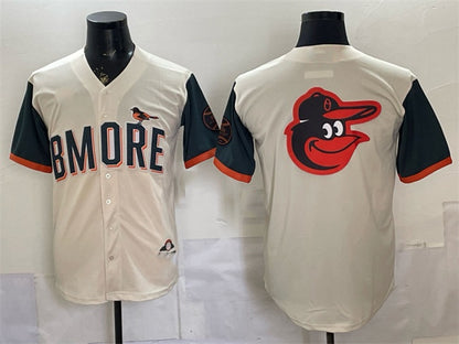 Baltimore Orioles Team Big Logo Natural MIKSHPS 2026 City Connect Stadium Stitched Jersey 2