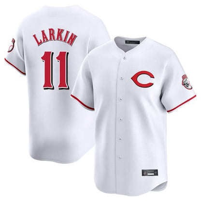Cincinnati Reds #11 Barry Larkin Player White MIKSHPS Limited Home Stitched Jerseys
