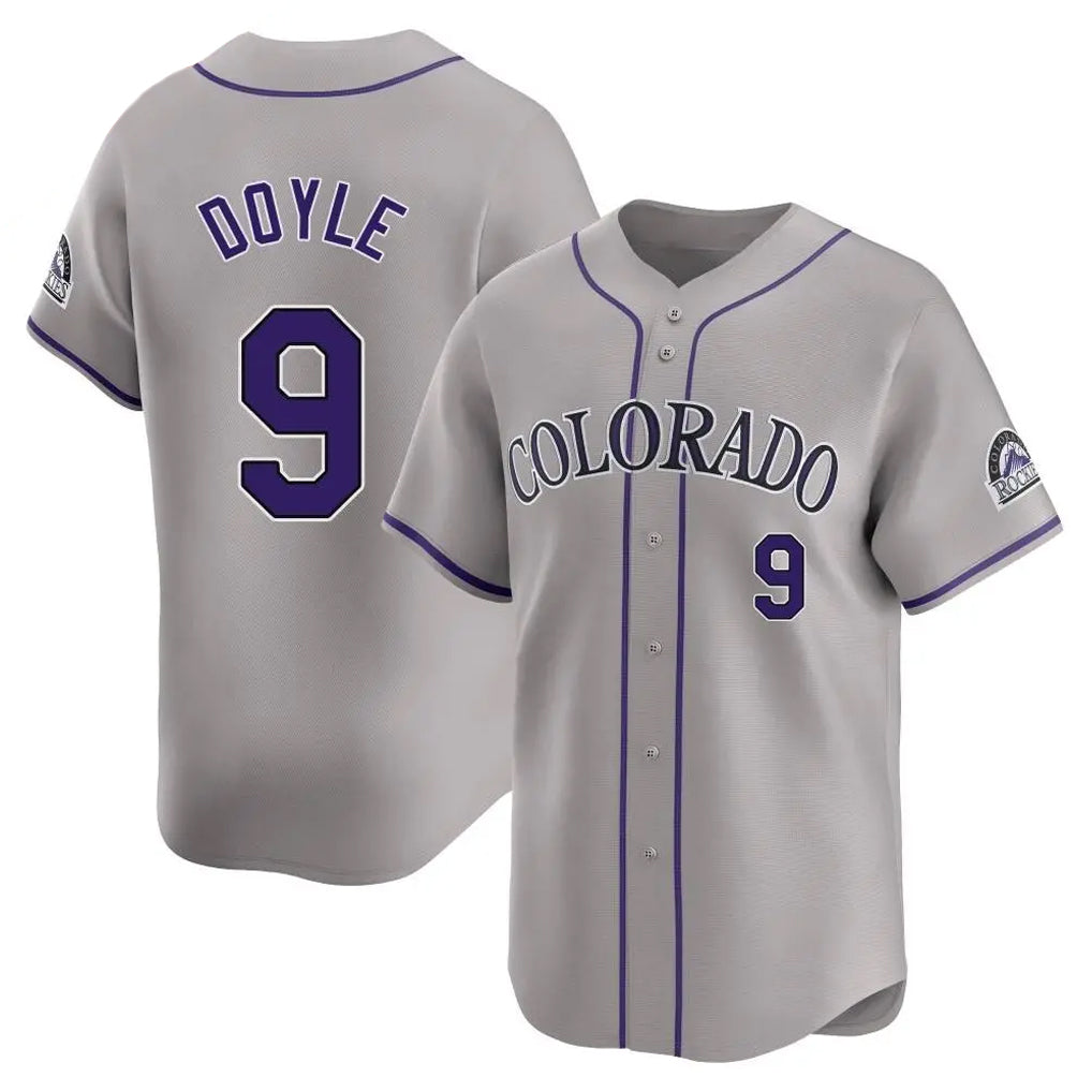 Colorado Rockies #9 Brenton Doyle Player Gray MIKSHPS Limited Home Stitched Jerseys