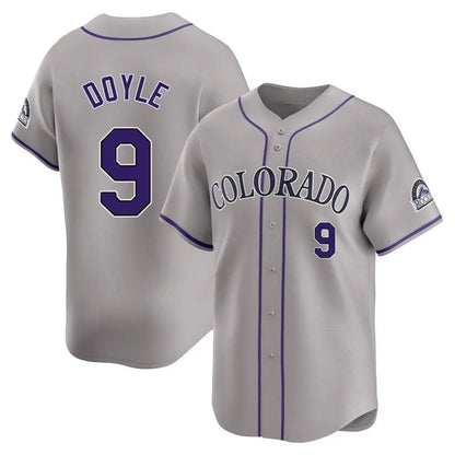 Colorado Rockies #9 Brenton Doyle Player Gray MIKSHPS Limited Home Stitched Jerseys