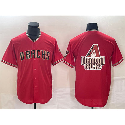 Arizona Diamondbacks Red MIKSHPS Team Big Logo Cool Base Stitched Jerseys