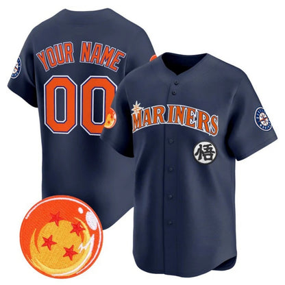Custom Seattle Mariners x Dragon Ball Navy MIKSHPS Vapor Premier Limited Jersey - All Stitched