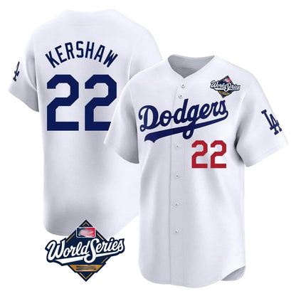 Los Angeles Dodgers #22 Clayton Kershaw Player White MIKSHPS World Series Limited Home Stitched Jerseys