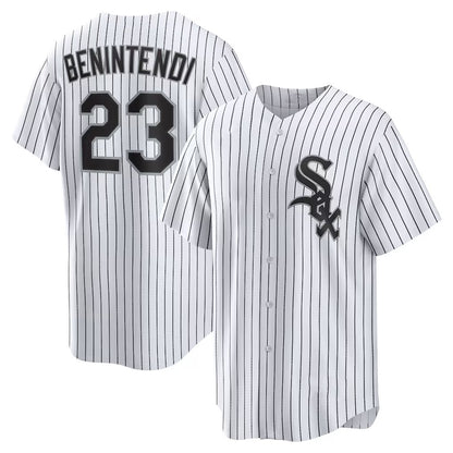 Chicago White Sox #23 Andrew Benintendi White-Black MIKSHPS Home Official Player Jersey