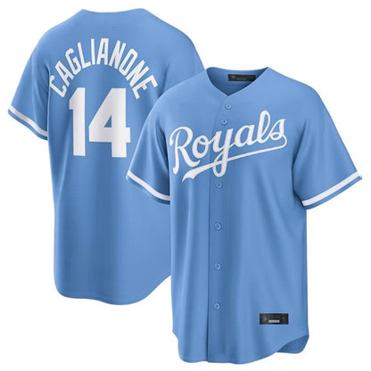 Kansas City Royals #14 Jac Caglianone Player Light Blue MIKSHPS Home Game Stitched Jerseys