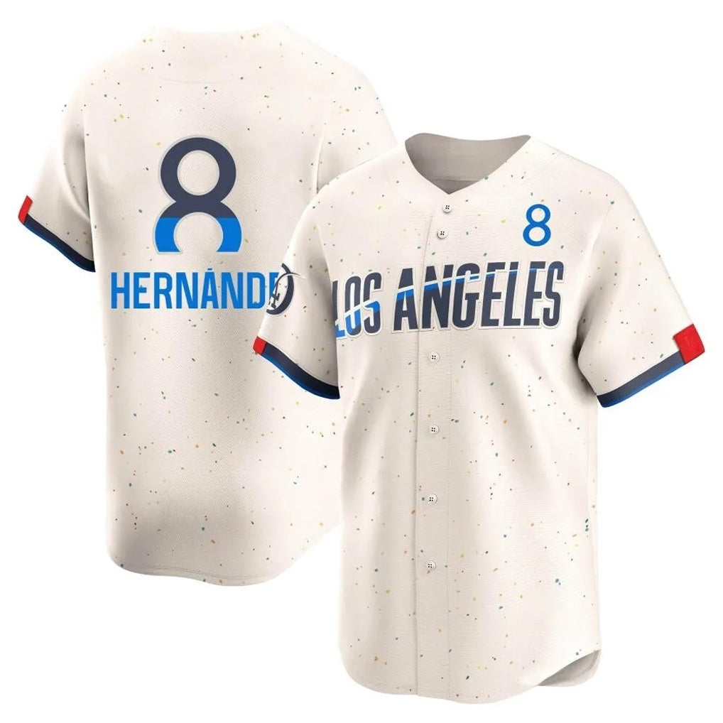 Los Angeles Dodgers #8 Enrique Hern¨¢ndez Player Cream MIKSHPS City Connect Limited Home Stitched Jerseys