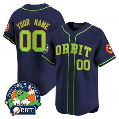 Custom Houston Astros Orbit Patch Vapor Premier Limited Jersey ¨CNavy 2 MIKSHPS
