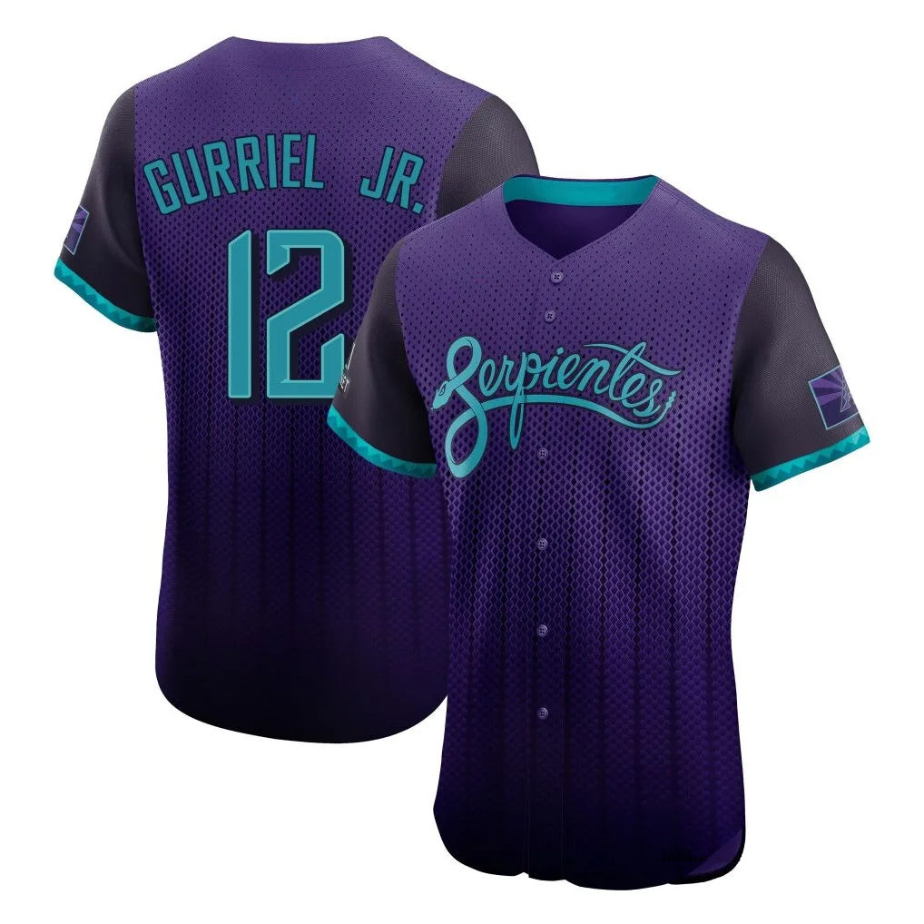 Arizona Diamondbacks #12 Lourdes Gurriel Jr Player Purple MIKSHPS City Connect Limited Elite Home Game Stitched Jerseys