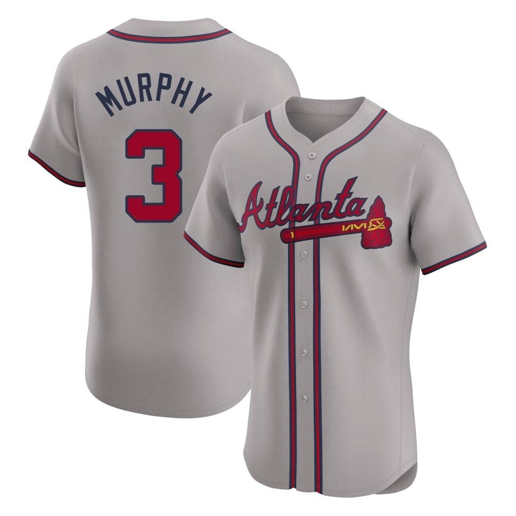 Atlanta Braves #3 Dale Murphy Player Gray MIKSHPS Limited Elite Home Game Stitched Jerseys