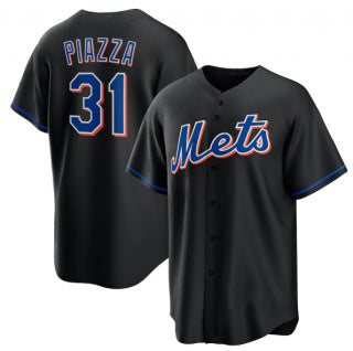 New York Mets #31 Mike Piazza Black MIKSHPS 2022 Cool Base Stitched Jersey