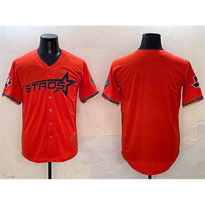 Houston Astros Blank Orange MIKSHPS 2025 City Connect With Texas Patch Limited Stitched Jersey