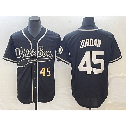 Chicago White Sox #45 Michael Jordan Number Black MIKSHPS Cool Base Stitched Jersey