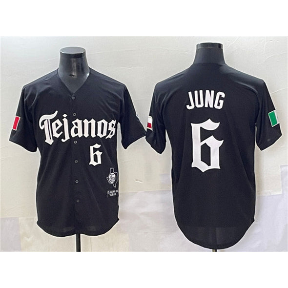 Texas Rangers #6 Josh Jung Black MIKSHPS Mexico 2025 Vapor Premier Limited Stitched Jersey