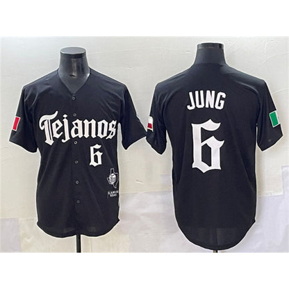Texas Rangers #6 Josh Jung Black MIKSHPS Mexico 2025 Vapor Premier Limited Stitched Jersey