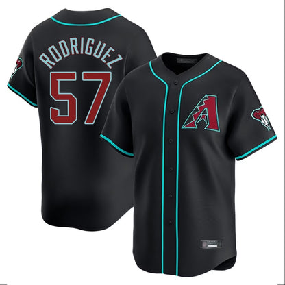 Arizona Diamondbacks #57 Eduardo Rodriguez Player Black MIKSHPS Limited Home Game Stitched Jerseys