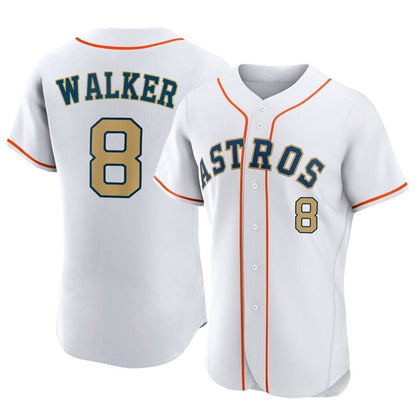 Houston Astros #8 Christian Walker Player Gold MIKSHPS Collection Limited Elite Home Stitched Jerseys