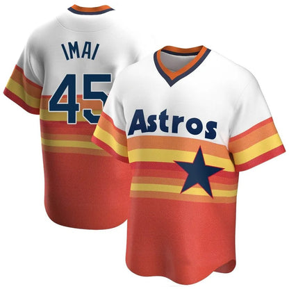 Houston Astros #45 Tatsuya Imai Player Rainbow Cooperstown Collection MIKSHPS T-shirt Stitched Jerseys